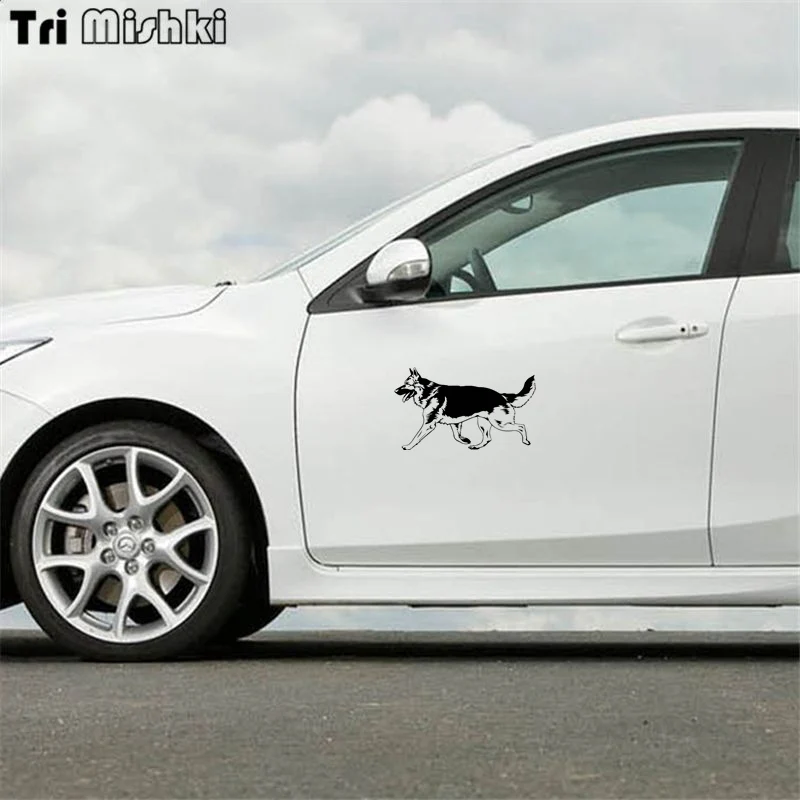 Tri Mishki HZX380# 11.6*20см german shepherd on board немецкая овчарка виниловые наклейки на авто