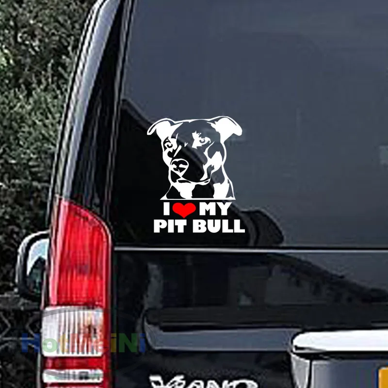 HotMeiNi 16*14 см I Love My Pitbull виниловая наклейка с принтом собаки стикер для автомобиля