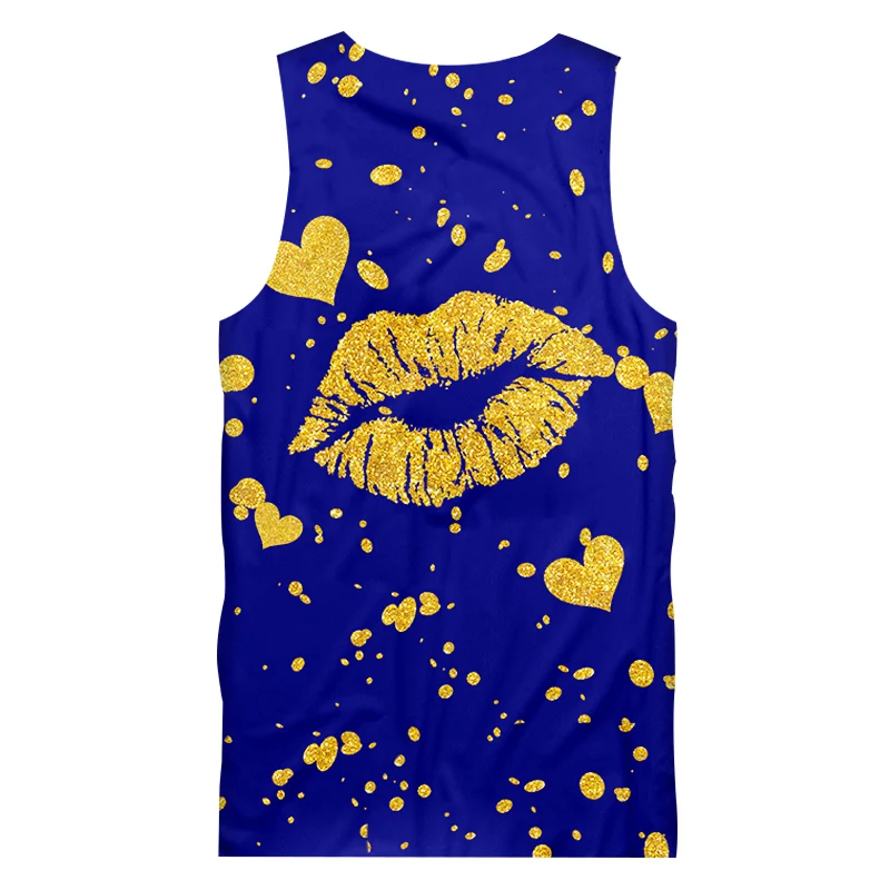 Мужская жилетка OGKB золотисто синяя безрукавка в стиле милитари с 3d принтом рот