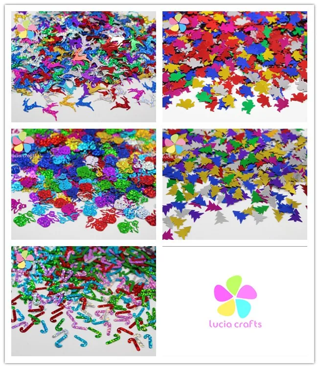 Распродажа! Lucia crafts 20 г/50 г Случайные Смешанные цвета Радужная чашка с блестками для рождественской Конфетти украшения D0113