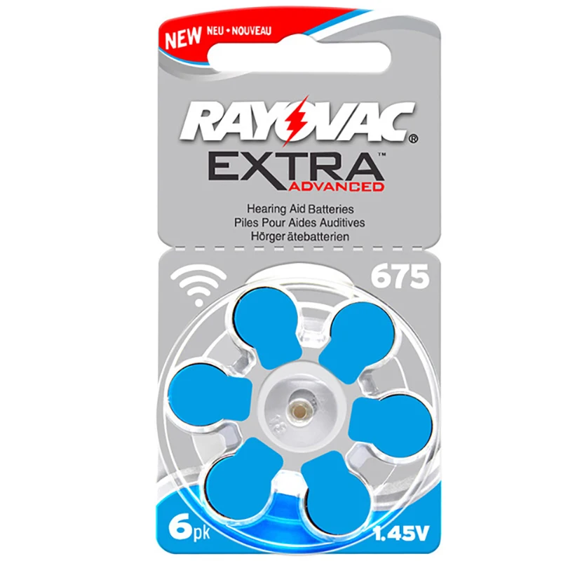 60 шт. аккумуляторы Rayovac для слухового аппарата цинковые воздушные 675A 675 A675