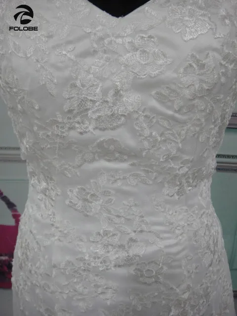 Vestidos De Casamento наличии США 4-22 Вт Белый/Кот без бретелек аппликации-line Кружево