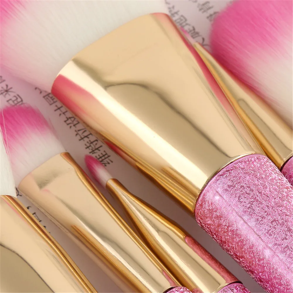 Набор розовых кистей для макияжа Pro 11 шт. набор косметических тональных пудр