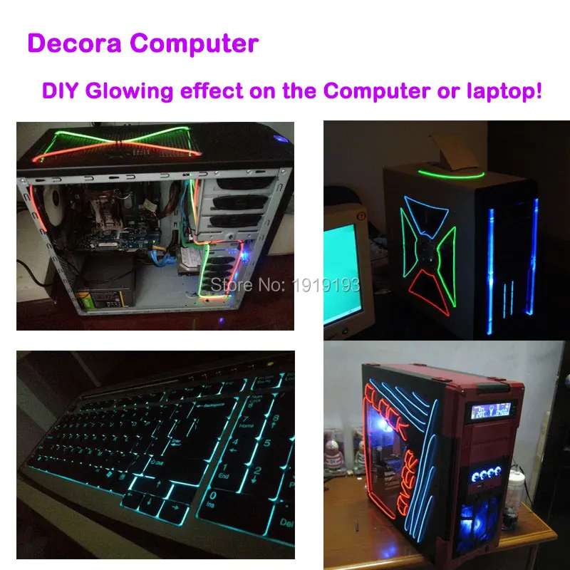 2AA питание от аккумулятора 5 м Светодиодная лампа 10 видов цветов EL провод веревка