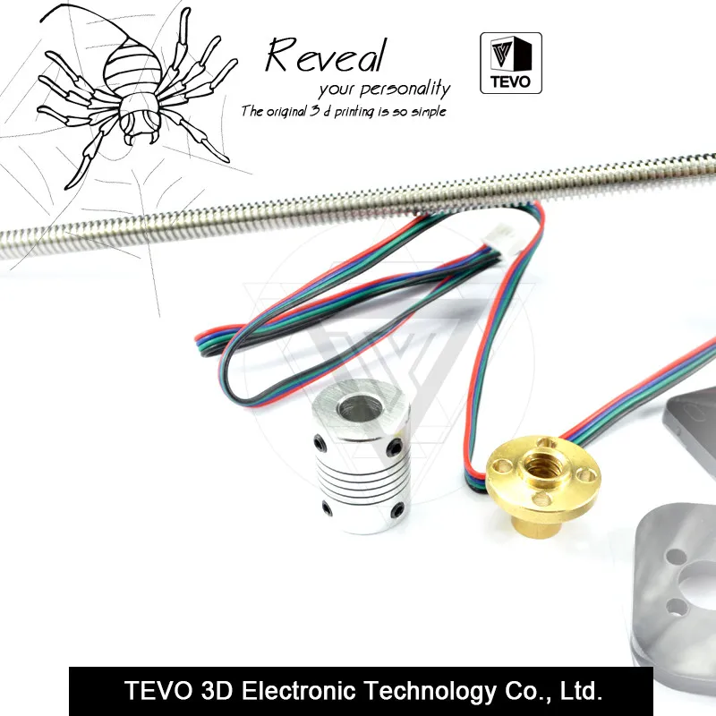 TEVO Тарантул двойной Z Axis Upgrade Kit Nema 42 Шаговый двигатель и T8* 2 свинцовый винт 375 мм 8 мм с латунной медью для части 3D принтера