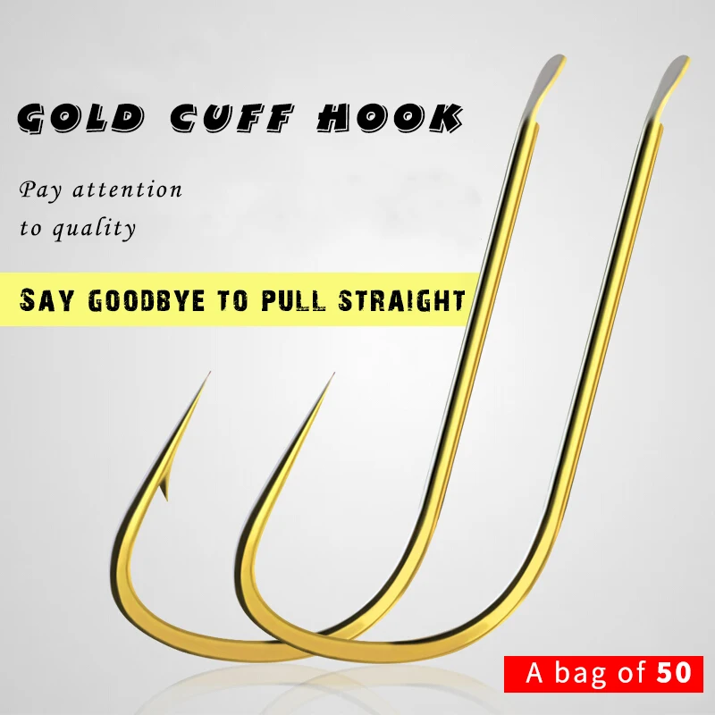 YNKOO 50pcs Fishing Hooks Tackle Fishhooks Fine Sliver Long-Handled Crucian Carp Sleeve Box For Wild | Спорт и развлечения