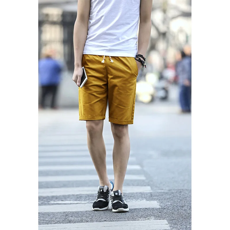 Летние хлопковые шорты черный белый цвет Для мужчин модные дышащие мужские