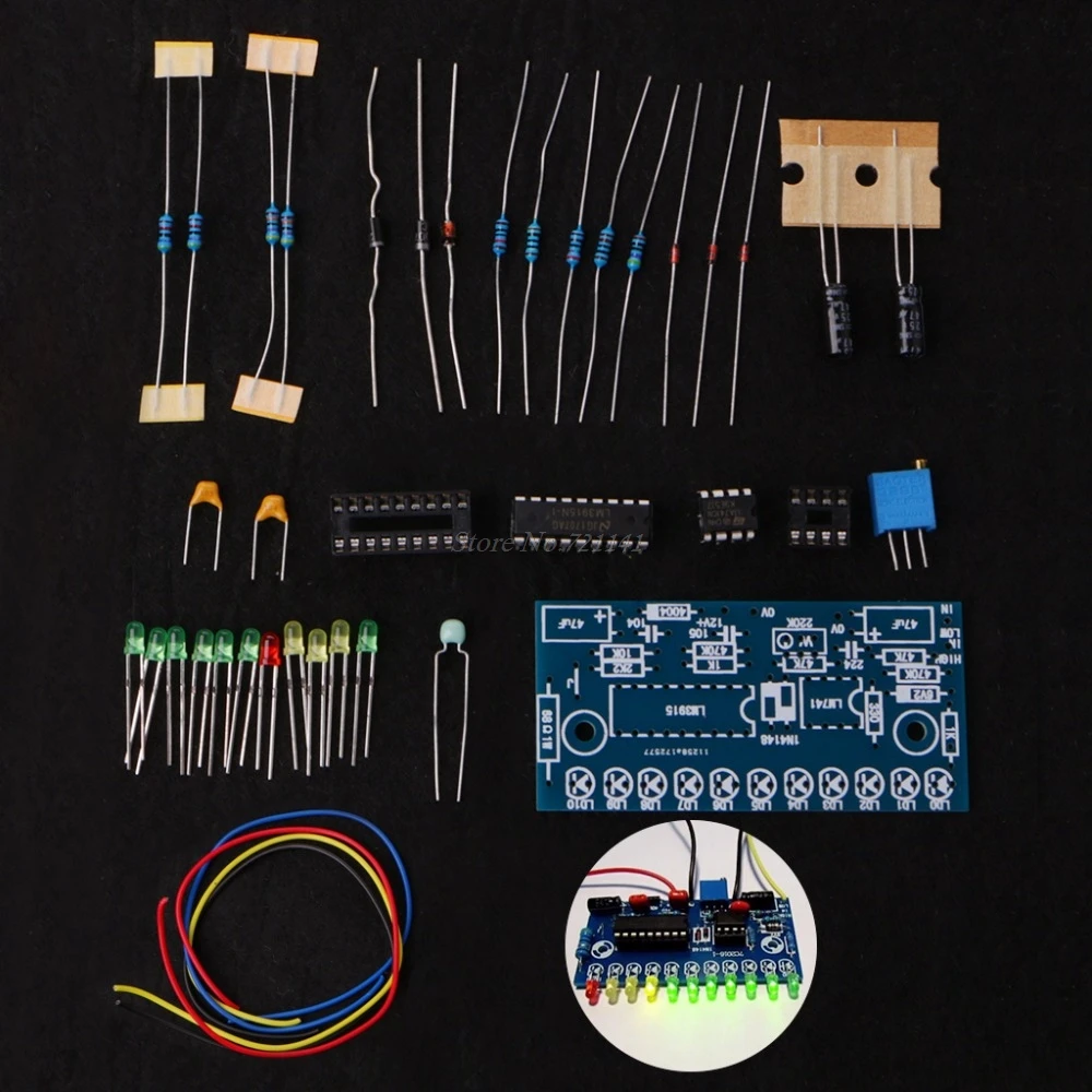 LM3915 10 светодиодный индикатор уровня звука DIY VU Meter предусилитель усилитель мощности