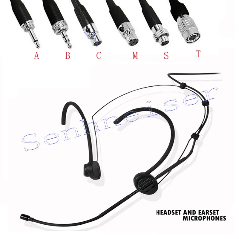 Складной всенаправленный микрофон гарнитуры направленности для Shure Audio-Technica Sennheise MiPro беспроводной системы