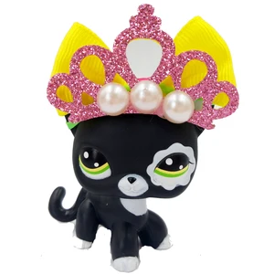 Магазин домашних животных игрушки прекрасный Редкий черный Кот Голубые Глаза котенок #2249 фигурка