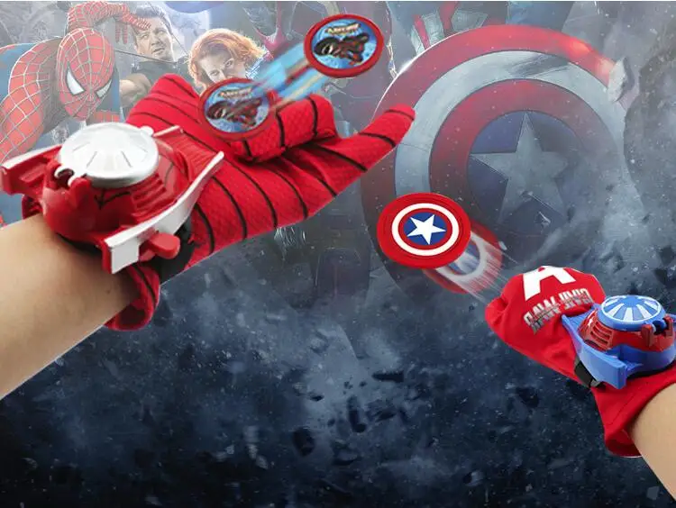 Маска супергероя Marvel Человека-паука+ перчатки Laucher реквизит Человек-паук Бэтмен Халк для косплея Железного человека классный подарок пусковая установка для детей