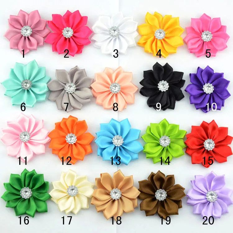 120 шт./20 цветов атласная лента с розочками 2 дюйма|satin ribbon rosette|ribbon rosettessatin flowers |