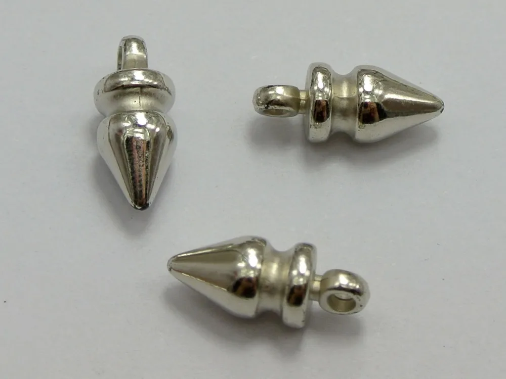 100 серебряных тонов металлические Акриловые Рок Панк Спайк Шарм Подвески 18x8мм |