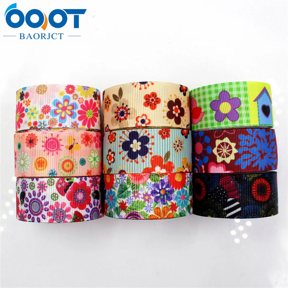 OOOT BAORJCT 175165,7/8 ''22 мм лента с цветочным принтом, DIY аксессуары для волос ручной работы аксессуары, подарки Свадебная вечеринка