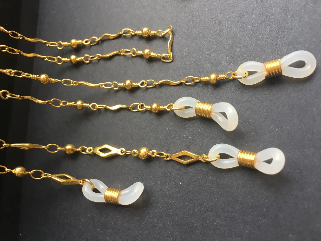 eyeglass gold retainer eyewear metal brass copper chain spectacle holder cord string silicone end