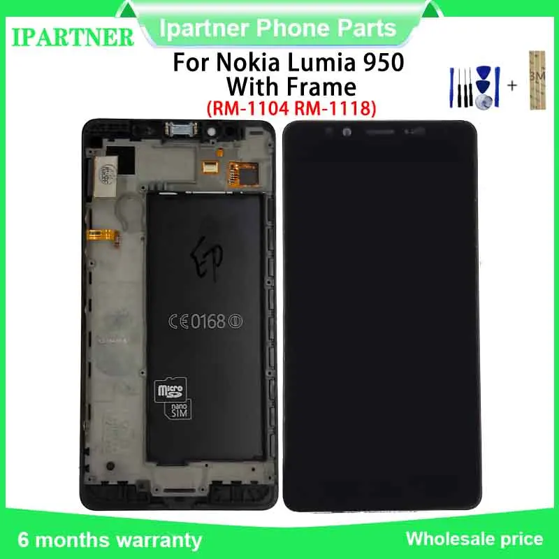 Для Nokia 950 ЖК экран + сенсорный с рамкой дигитайзер в сборе запасные части для