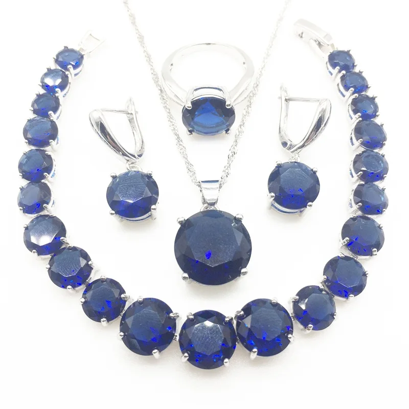 Ювелирные изделия из серебра 925 пробы свадебные Женские наборы циркона Монтана