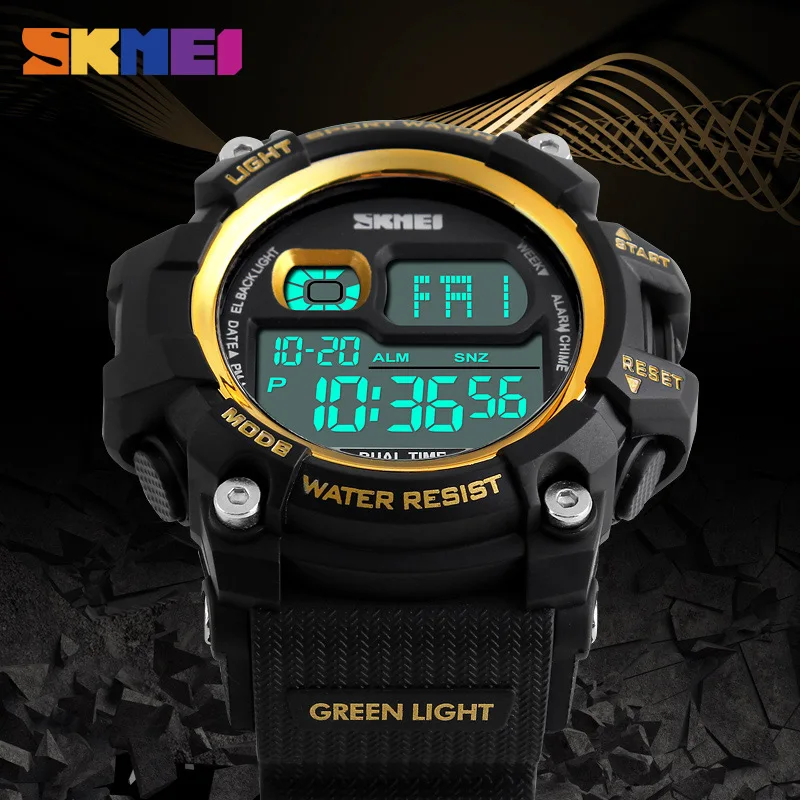 SKMEI Мужчины цифровые часы большой набор многофункциональных Хронограф Открытый