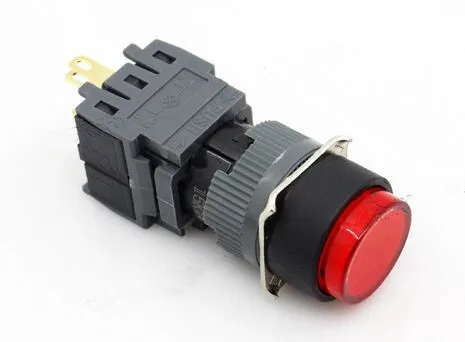 

16MM Switch Self-locking Round indicator 5A 220VAC SPDT (1a+1b not LED ) F16-311 DIP red colour new and original