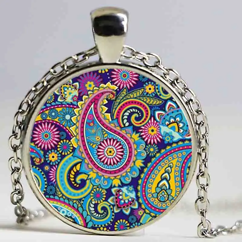 Ожерелье зеленого фиолетового синего цвета цветок жизни ожерелье с подвеской Ом