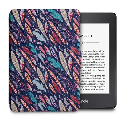 WALNEW светильник из искусственной кожи чехол для Amazon Kindle Paperwhite 1 2 3 6 дюймов электронная книга 2012 2013 Чехол Smart Auto Sleep/Wake - Цвет: Feather