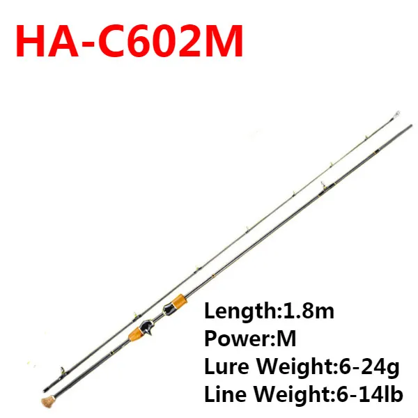 YUANWEI 1,8 m 2,1 m удочка для заброса приманки ML M MH power 2 секции baitcasing Rod Canne A Peche карбоновая удочка для приманки - Цвет: Белый