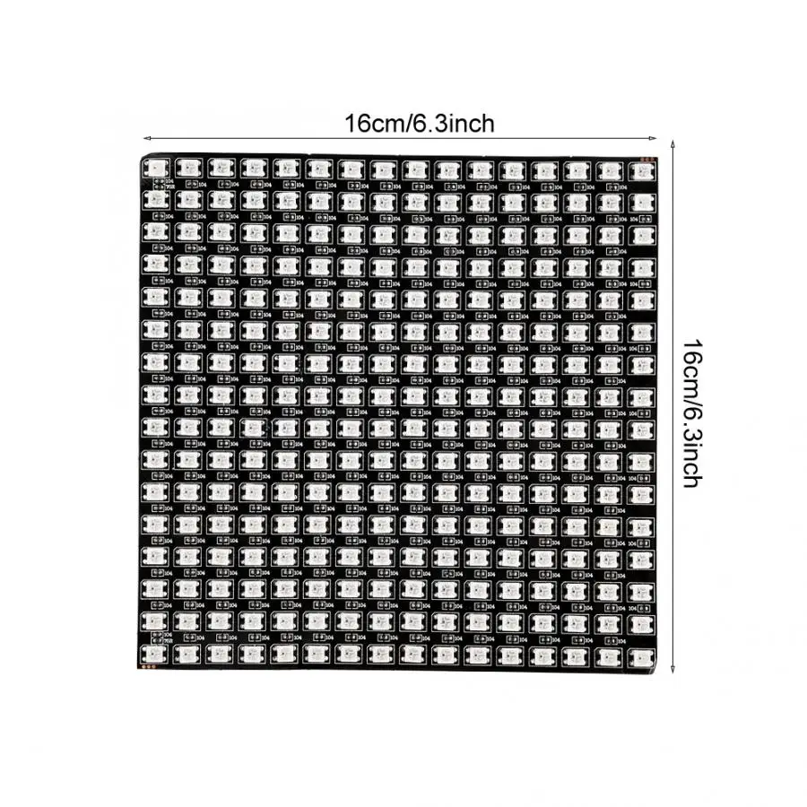 WS2812B RGB 16*16 пикселей цифровой гибкий точечный индивидуально адресуемый светодиодный дисплей Scree Wattmeter