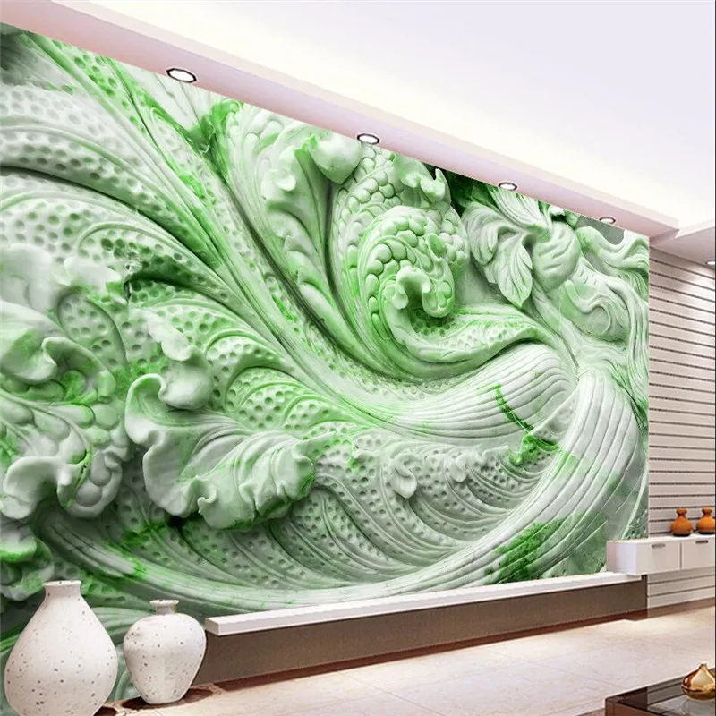 

beibehang 3d mural decor photo backdrop large mural hotel restaurant Jade cabbage badroom wall painting murals papel de parede