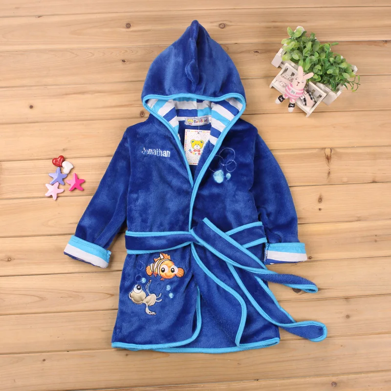 2-6 лет/мягкие фланелевые банные халаты с капюшоном для маленьких мальчиков