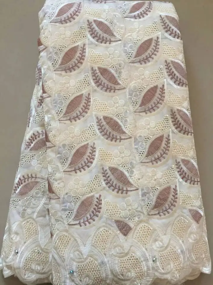 5Yards/pc Beautiful pink african cotton fabric and green embroidery swiss voile lace for clothes LC5-4 | Дом и сад