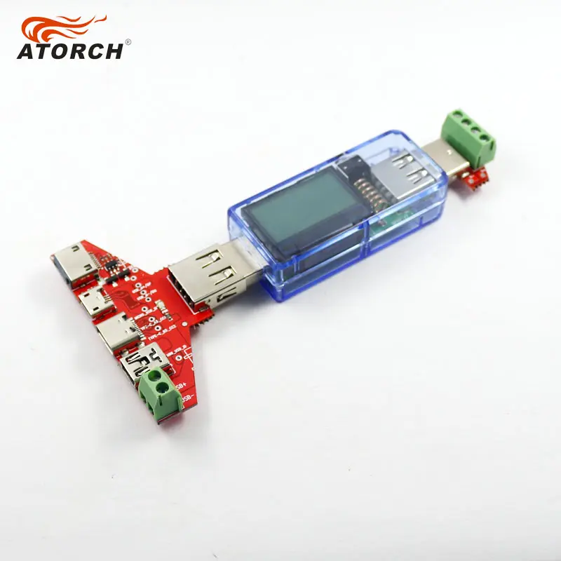 ATORCH USB Тестер DC Цифровой вольтметр + iphone micro Type c Mini плата адаптера usb нагрузка