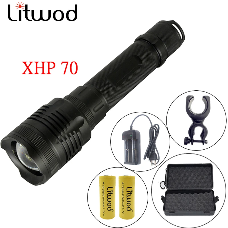 Litwod Z93P78 оригинальный CREE XHP70.2 32 Вт чип лампа мощный зум объектив тактический