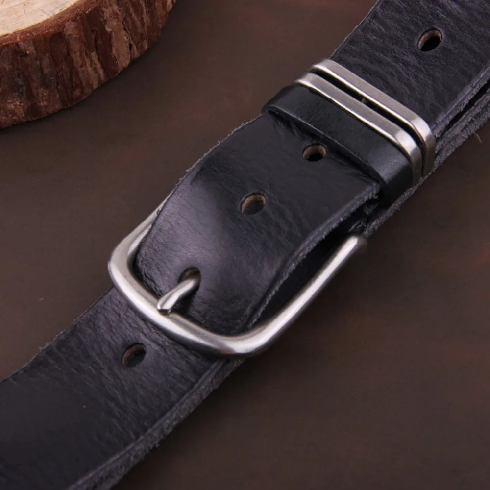 Мужской ремень из 100% натуральной воловьей кожи с металлической пряжкой|cowhide leather