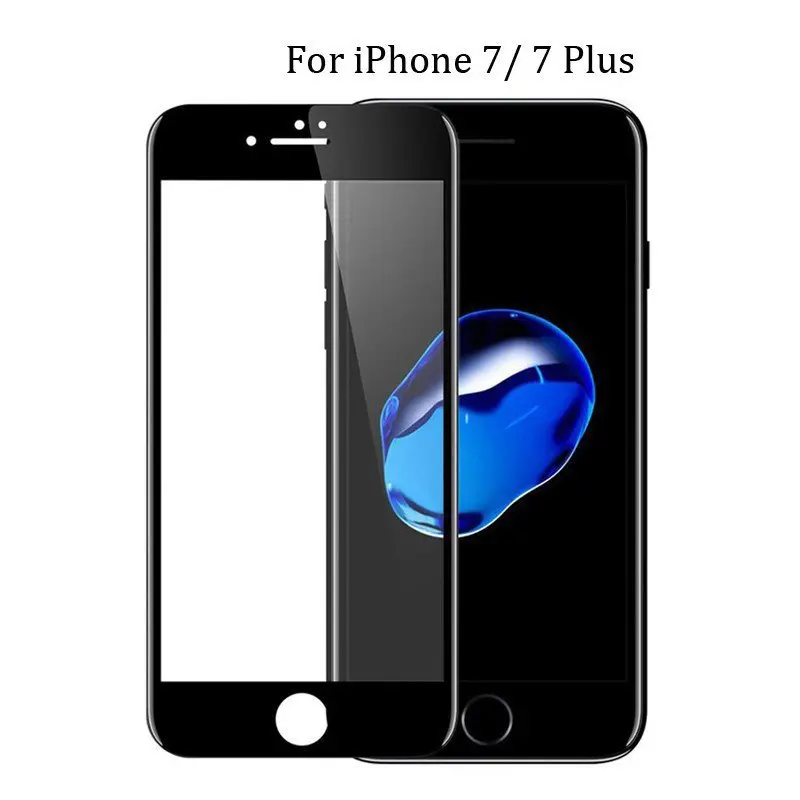 Защитная пленка для экрана iPhone X 6 7 Plus 9H блестящее 3D изогнутое углеродное волокно