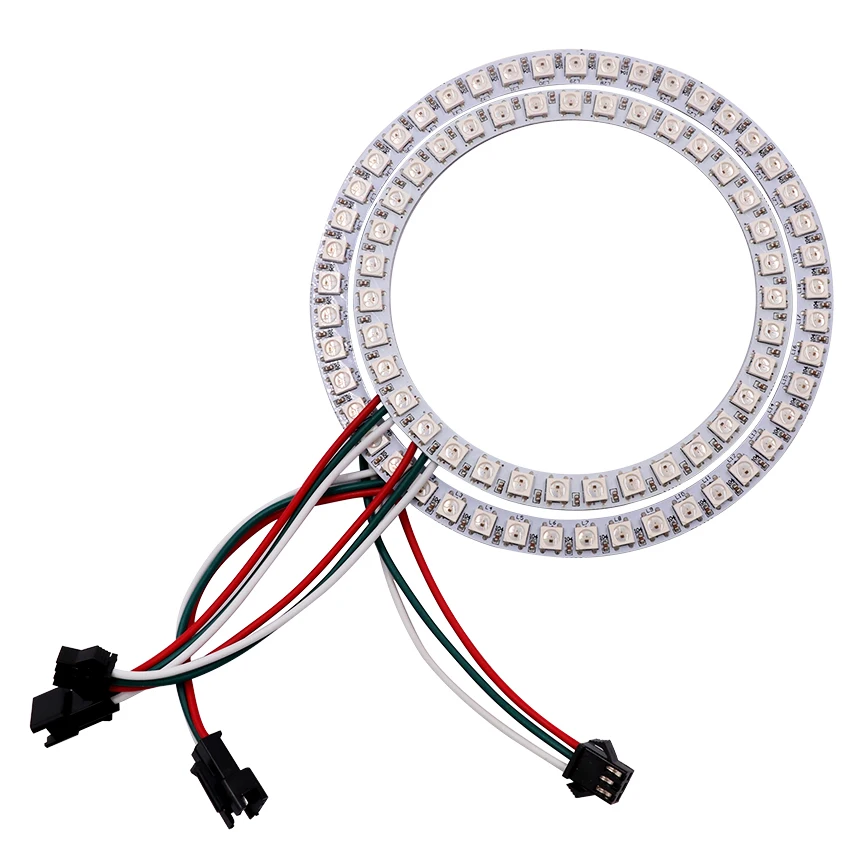 Addressable pixel WS2812B Ring 1 8 12 16 24 32 40 48 60 93 241 LEDs WS2812 SK6812 5050 RGB LED Ring WS2811 ic Built-in RGB  DC5V images - 6