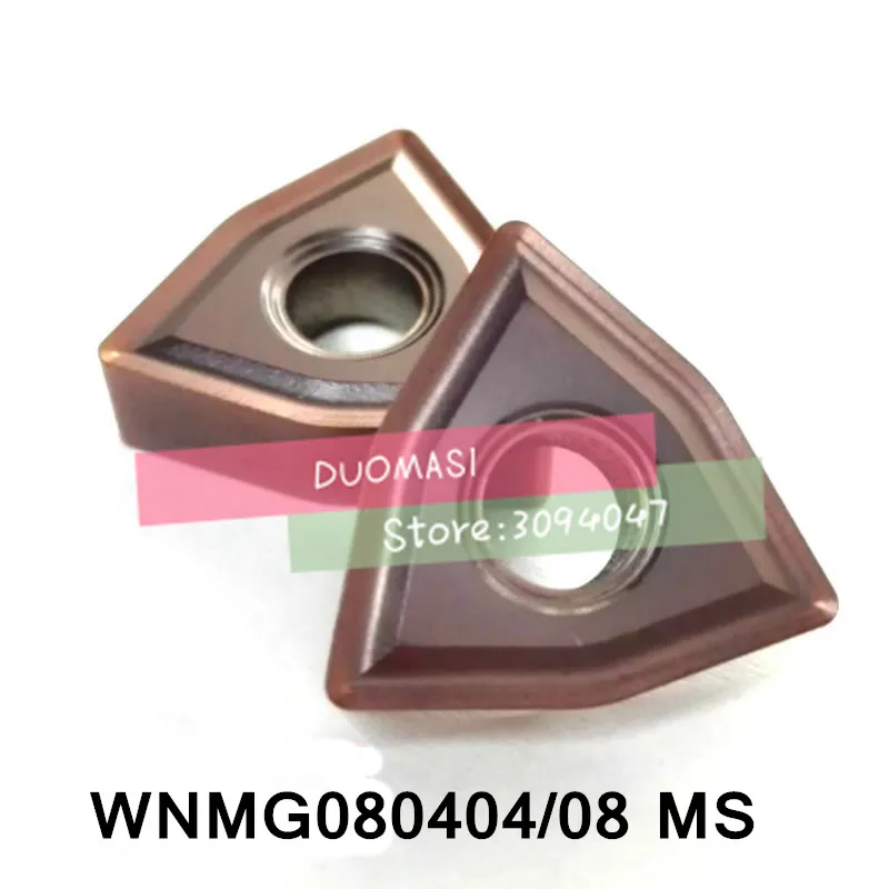 10 шт. WNMG080404-MS/WNMG080408-MS ЧПУ твердосплавный вставки, токарный инструмент, используемый для нержавеющей стали и стали для MWLNR/WWLNR