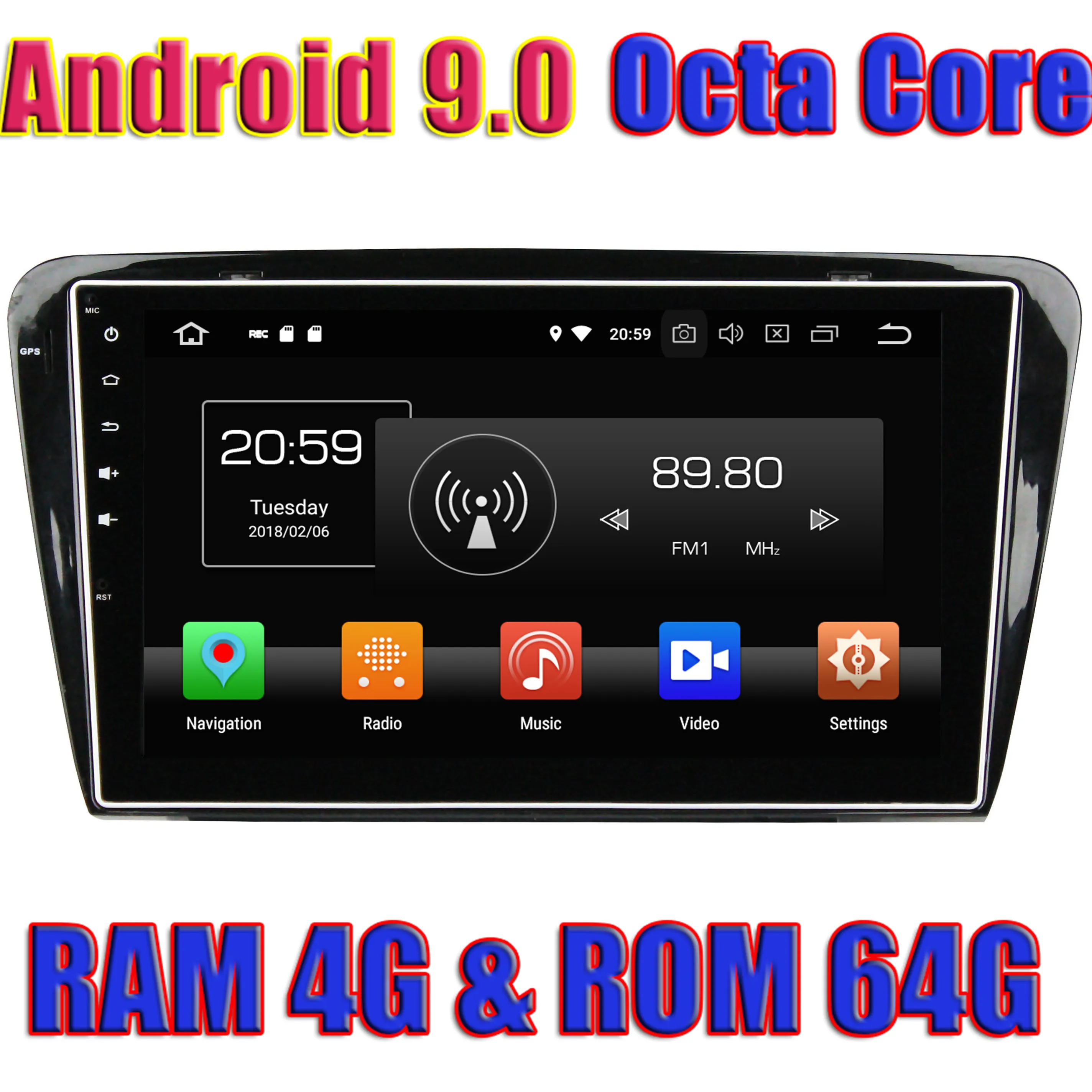 Автомобильный GPS навигатор wanобычно Android 9 0 для Skoda Octavia 2014 2015 проигрыватель радио 2