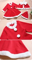 christmas costumes for kids party dresses deguisement for girls santa claus dress fairy cosplay dress 3pcs set