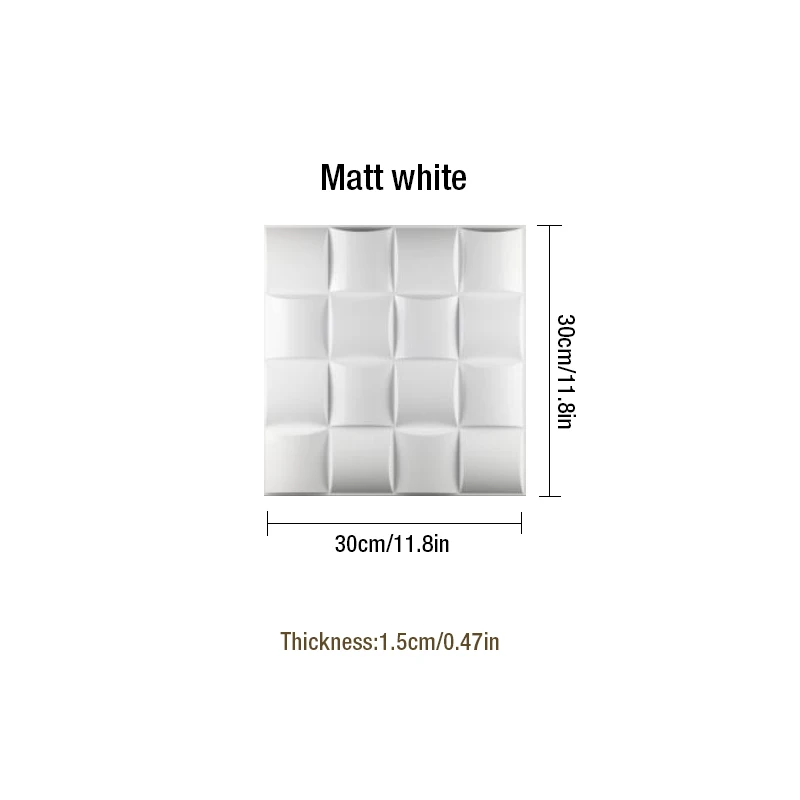Matt white 30x30 см 3D Художественная настенная панель фон Настенный декор внешняя 3D резьба тисненые 3D Wa перламутровые красочные свадебные декоративные обои - Цвет: Matt white