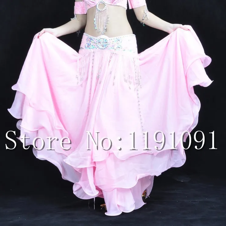 14 видов цветов трехслойная шифоновая юбка для танца живота Высококачественная