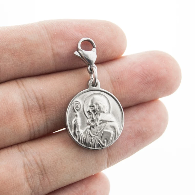 Wholesale 10pcs Cross Sentia Charms The Saint Benedict Medal Pendants Stainless Steel Juan Diego Tag with Lobster Clasp | Украшения и