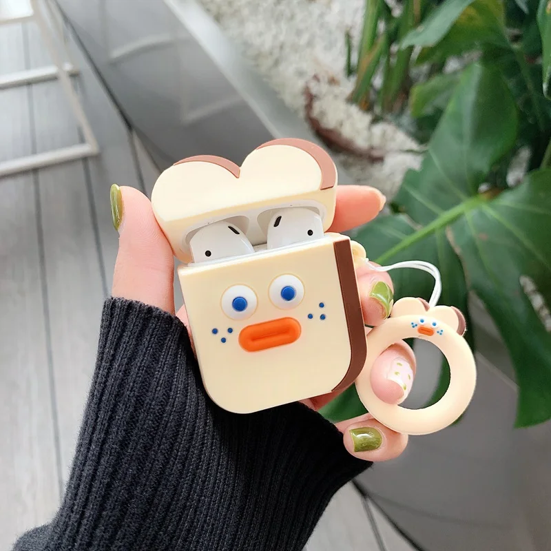Милый мультяшный чехол для наушников Airpods силиконовые тонкие мягкие чехлы