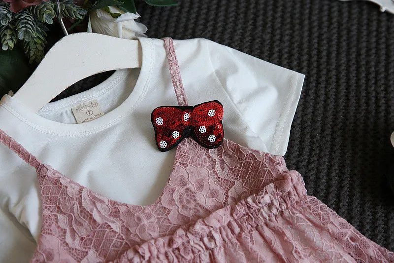 AiLe Rabbit/комплект одежды для девочек Летний новый корейский кружевной жилет белая