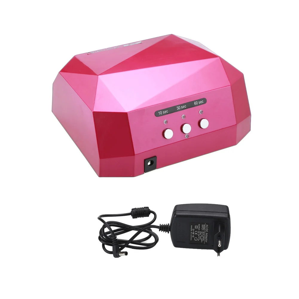 36W Nail Dryer White Pink Rose Red CCFL Diamond Shape LED UV Nail Light Gel Curing Lamps Drying Gel Polish Lamp Nail Art Tools