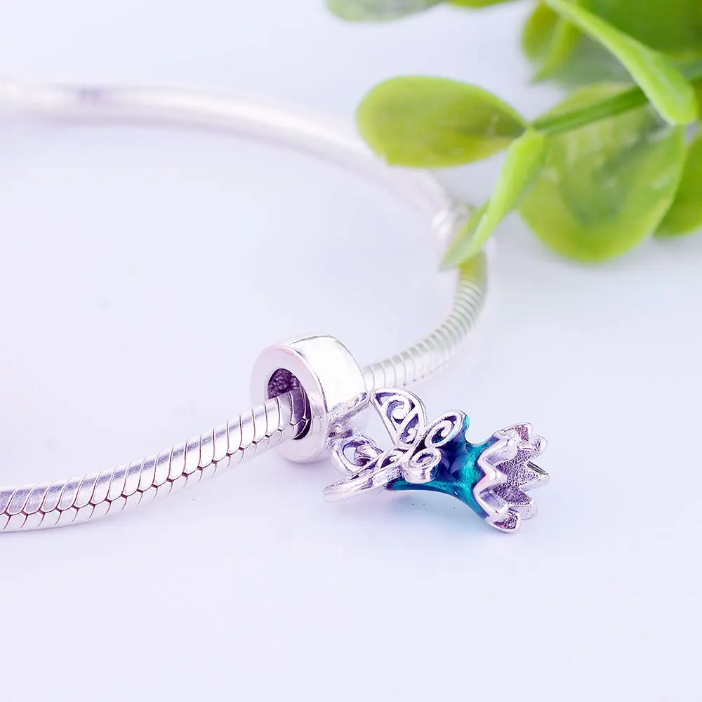 Подходит к оригиналу Pandora Шарм Браслет DIY ювелирных изделий Berloque Серебро 925 Tinker колокольчик платье Очаровательные бусины-Подвески