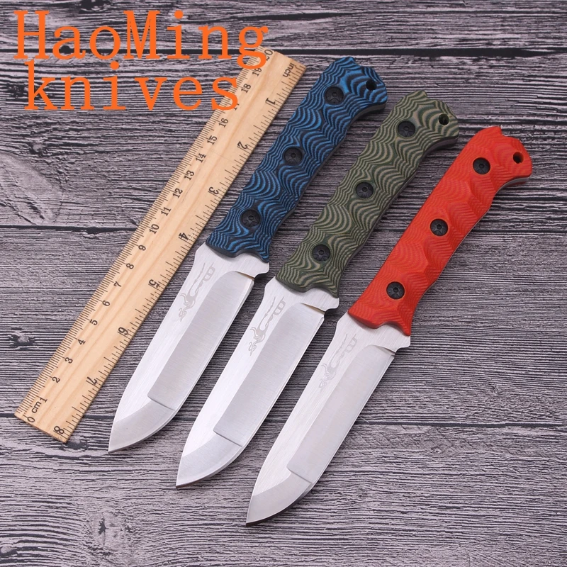 Охотничий нож с фиксированным лезвием D2 Сталь G10 Ручка для защиты тактические