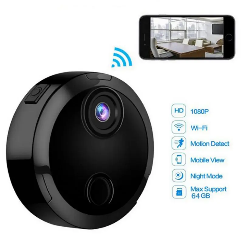 Мини-камера безопасности HD 1080 P Беспроводной Wi-Fi Поддержка AP P2P и ip-соединения для телефона/ПК, Wi-Fi, Ночное видение инфракрасный Камера
