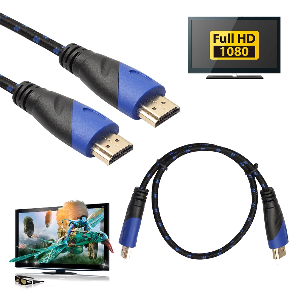 Плетеный HDMI кабель V1.4 AV HD 3D для Xbox HDTV 1 м 15 М 1080P цифровой L3FE| |