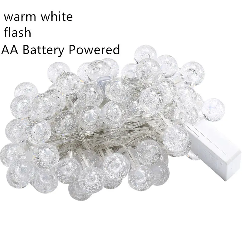 flash warm white RTGBRT 20 Led хрустальный шар светящаяся гирлянда на батарейках/USB рождественская Праздничная лампа для свадьбы декор Сказочный - Испускаемый цвет: flash warm white