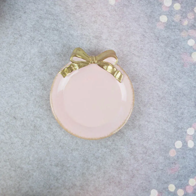 round pink Смол, посуда для торта и тарелки, японский стиль, контейнер для десерта, кофейная подставка, коробка для еды, тарелка, ремесло, подарок, не допускает нагрева, Платон - Цвет: round pink